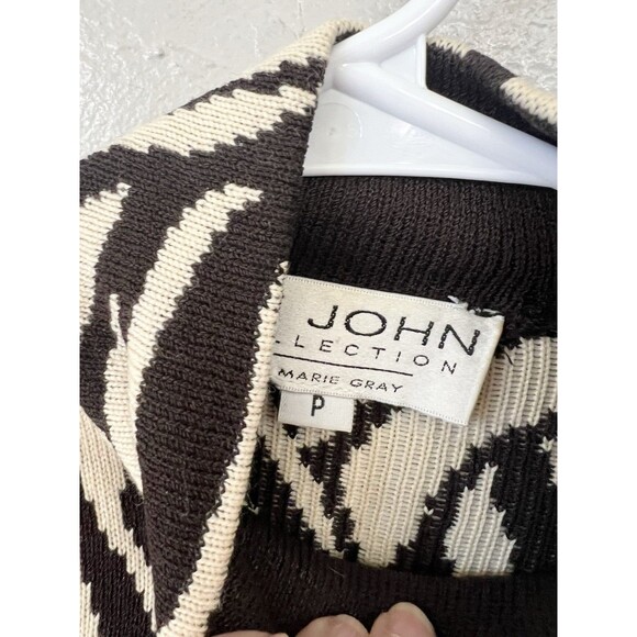 St John Collection Sweater Small Brown Santana Knit Chain Logo Logo Top Luxury - Picture 4 of 6